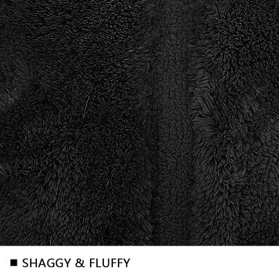 Black Tufting Shaggy Bathroom Rugs 2250GSM Water Absorbent Rugs For Bathroom